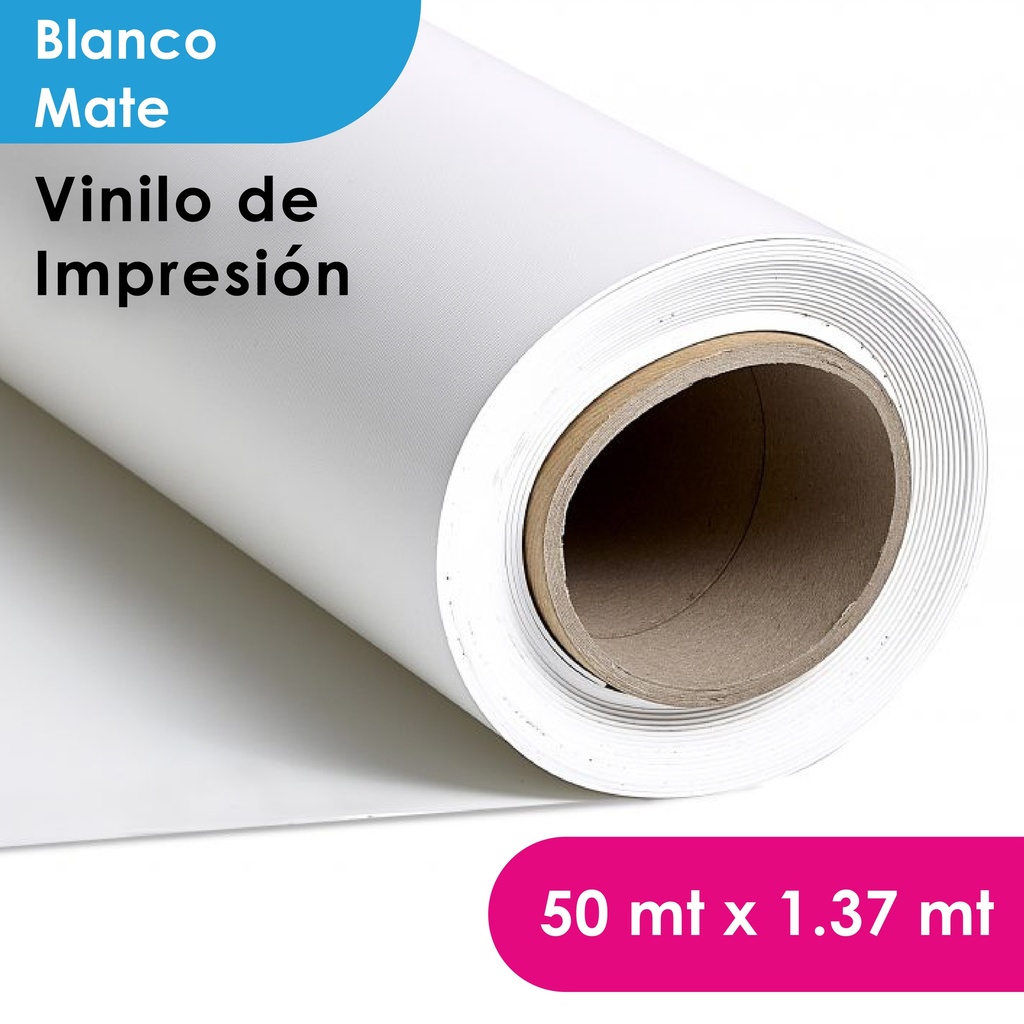 VINILO IMPRESION MGRAF BLANCO MATTE HI-TACK  100/140 1.37 MTS 