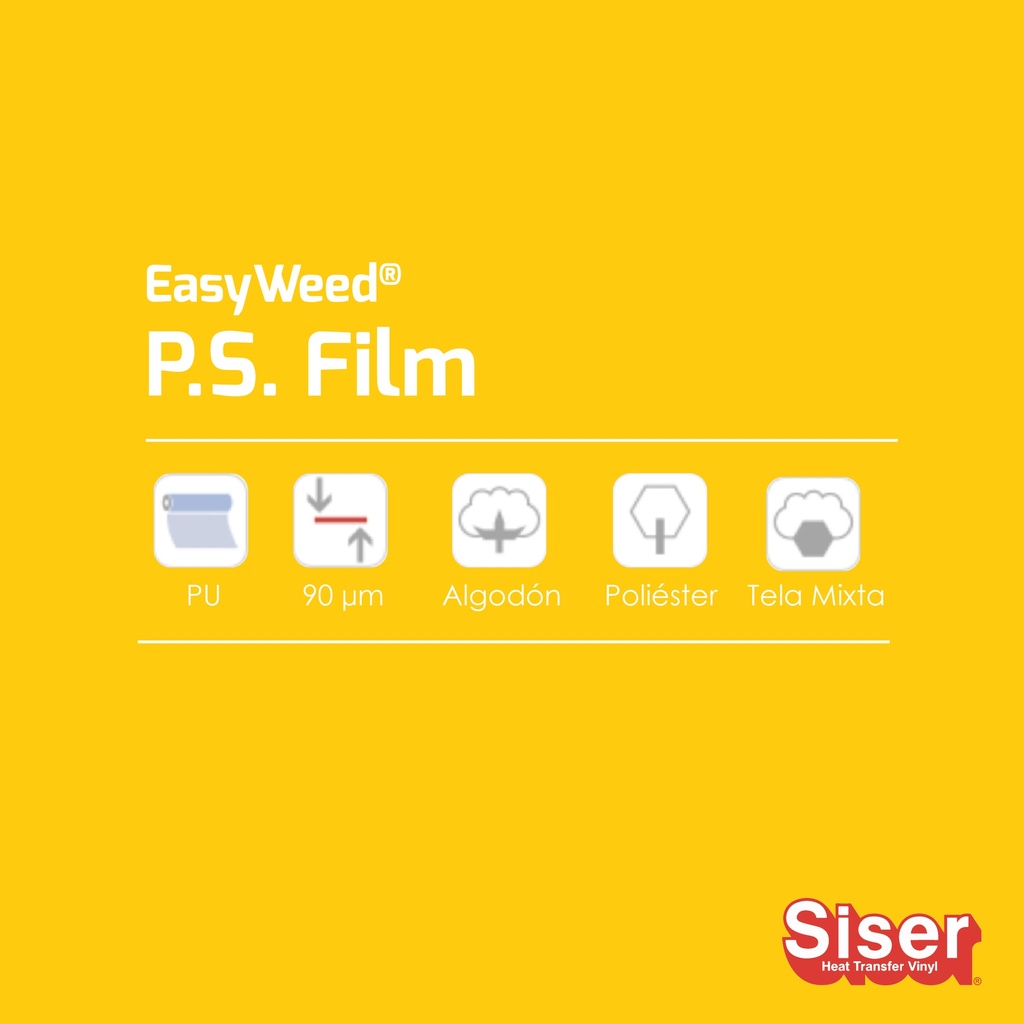 TERMOTRANSFERIBLE CORTE SISER PS FILM - EASY WEED AMARILLO 0.50 MTS