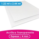 ACRILICO MGRAF TRANSPARENTE FUNDIDO 4MM LINER PLASTICO 1.22X2.44 MTS