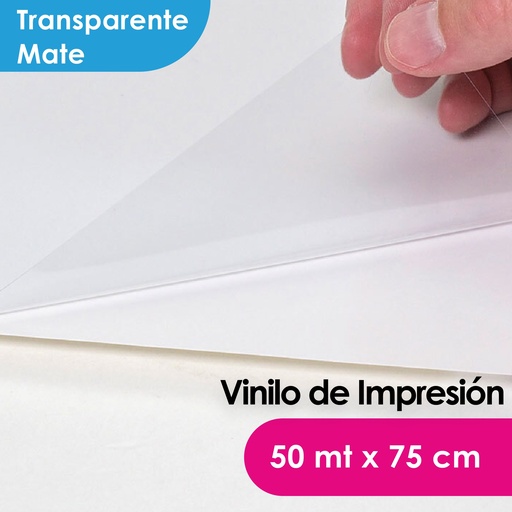 [101075110140] VINILO IMPRESIÓN MGRAF TRANSPARENTE MATTE HI-TACK 100/140 0.75 MTS