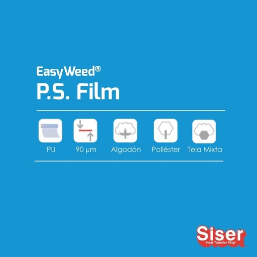 [301015211011] TERMOTRANSFERIBLE CORTE SISER PS FILM - EASY WEED AZUL CIELO 1.50 MTS