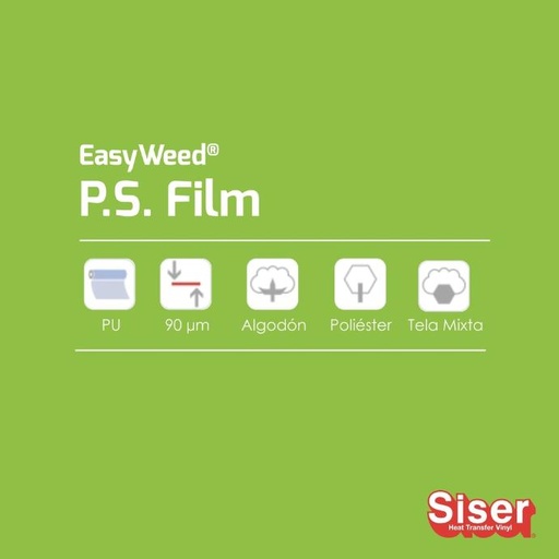 [301015211058] TERMOTRANSFERIBLE CORTE SISER PS FILM - EASY WEED VERDE MANZANA 1.50 MTS