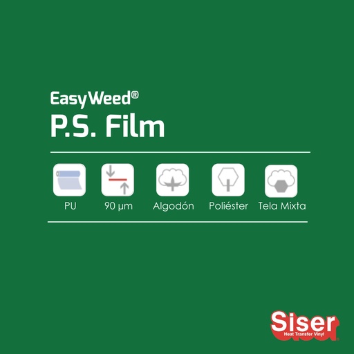 [301050111009] TERMOTRANSFERIBLE CORTE SISER PS FILM - EASY WEED VERDE 0.50 MTS