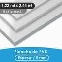 PLANCHA PVC MGRAF BLANCA 5MM 0.45 DENSIDAD 1.22X2.44 MTS