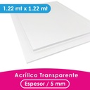 ACRILICO MGRAF TRANSPARENTE FUNDIDO 5MM LINER PLASTICO 1.22X1.22 MTS