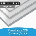 PLANCHA PVC MGRAF BLANCA 3MM 0.60 DENSIDAD 1.22X1.22 MTS