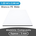 ALUMINIO COMPUESTO ALUKOMP BLANCO MATTE PE 3MM/0.18mm 1.22X2.44 MTS